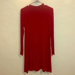 Red Long Sleeve Holiday Dress